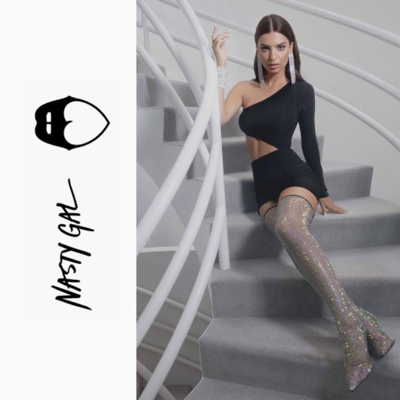 NWT One Shoulder Cut Out Torso Bodysuit - 8/M - Picture 3 of 3